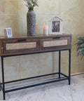 2 Drawers Rustic Console Table