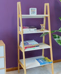 Maximize your space with elegance! Shop our versatile 4-Tier Wood Ladder Shelf – perfect for decor & storage. Transform any room today!