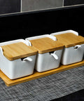 spice containers, wooden rack for clothes