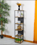 Display and organize your items with the 5-Tier Retro Wood Shelf.