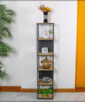Display and organize your items with the 5-Tier Retro Wood Shelf.