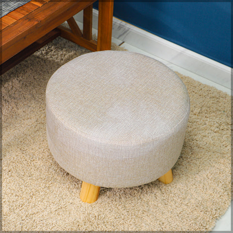 Ottoman Round Shaped Wood Stool