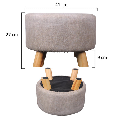Ottoman Round Shaped Wood Stool