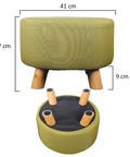Ottoman Round Shaped Wood Stool