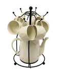9-Piece Porcelain Coffee & Tea with Pot