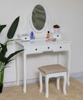 makeup vanity table and stool set