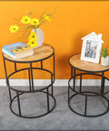 Add a touch of elegance to any room with our Set of 2 Wooden Round Accent Tables. 