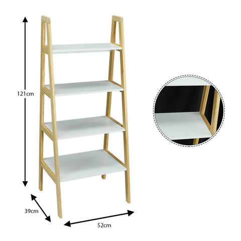 Maximize your space with elegance! Shop our versatile 4-Tier Wood Ladder Shelf – perfect for decor & storage. Transform any room today!