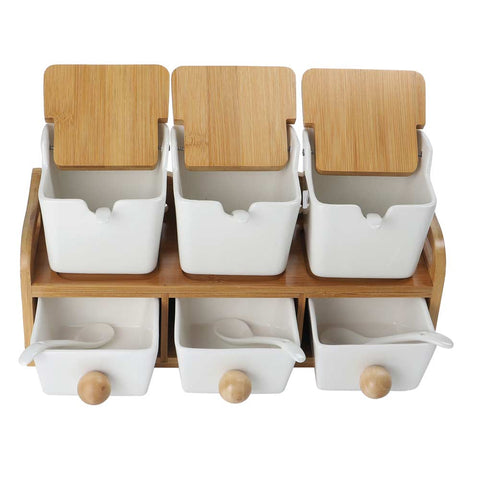 2 Tier Seasoning Holder With 6 Empty Jars