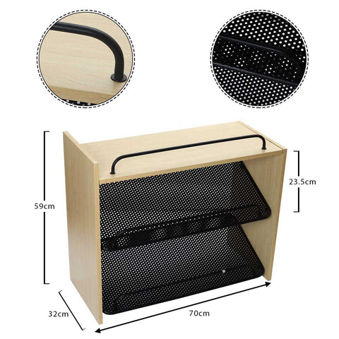 Metal Wood Shoe Rack
